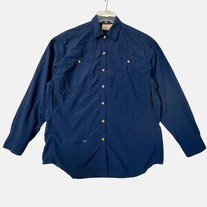Vintage Colorado Shirt Womens Large Blue Button Up Long Sleeve Hiking Utility